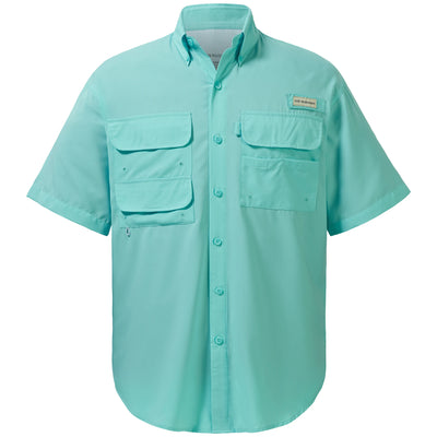Bassdash UPF 50 Men’s Fishing Dress Shirt Button Down Woven Short Sleeve Outdoor Bulexpress